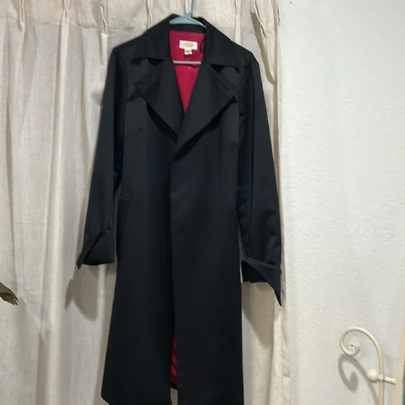 Talbots Black and Pink Trench Coat with Classic Design - Picture 2 of 4